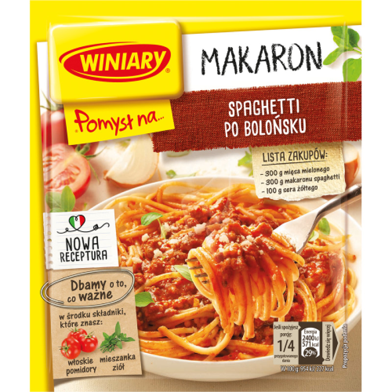 WINIARY POMYSL NA SPAGHETTI BOLONSKIE 44G