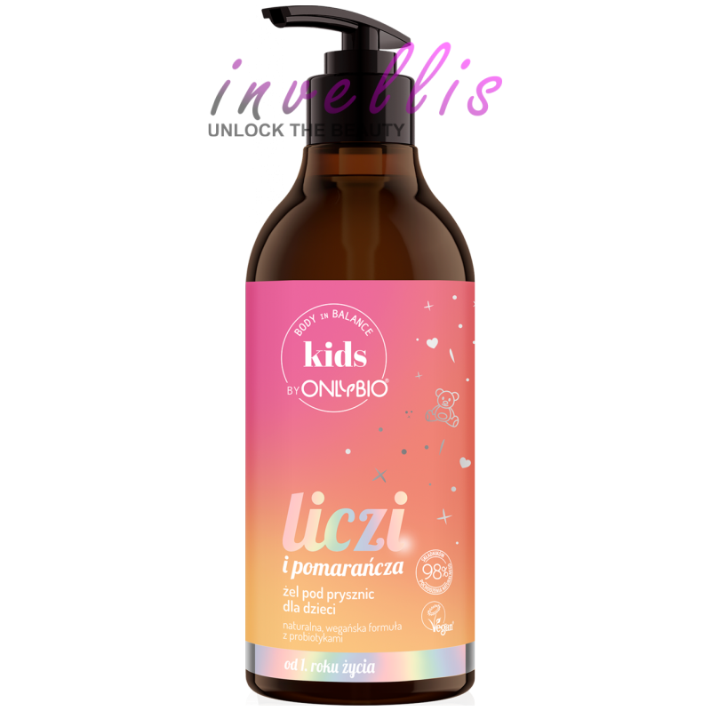 ONLYBIO ZEL POD PRYSZNIC DLA DZIECI LICZI I POMARANCZA 400ML