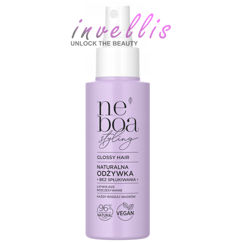NEBOA GLOSSY HAIR NATURALNA ODZYWKA BEZ SPLUKIWANIA LATWIEJSZE ROZCZESYWANIE 100ML