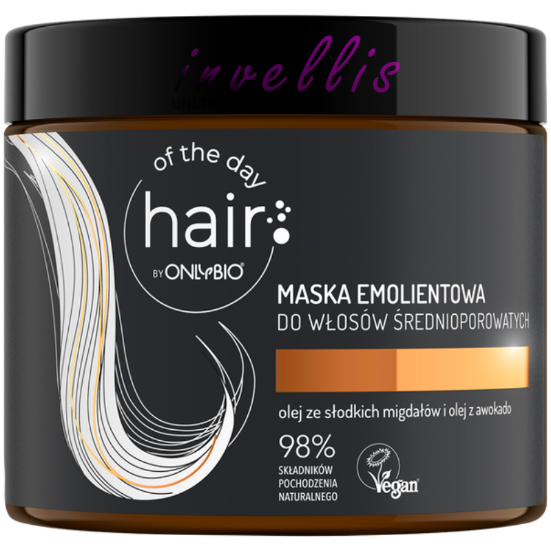 ONLYBIO HAIR OF THE DAY MASKA EMOLIENTOWA DO WLOSOW SREDNIOPOROWATYCH 400ML