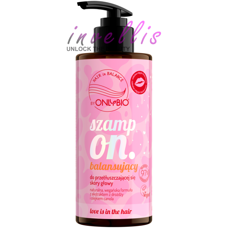 ONLYBIO LOVE IS IN THE HAIR SZAMPON BALANSUJACY DO PRZETLUSZCZAJACEJ SIE SKORY GLOWY 300ML