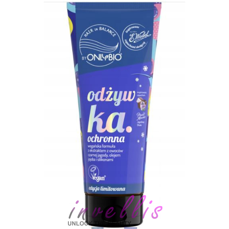 ONLYBIO WEDEL ODZYWKA OCHRONNA INSPIROWANA ZAPACHEM Z PTASIEGO MLECZKA JAGODOWY SHAKE 200ML