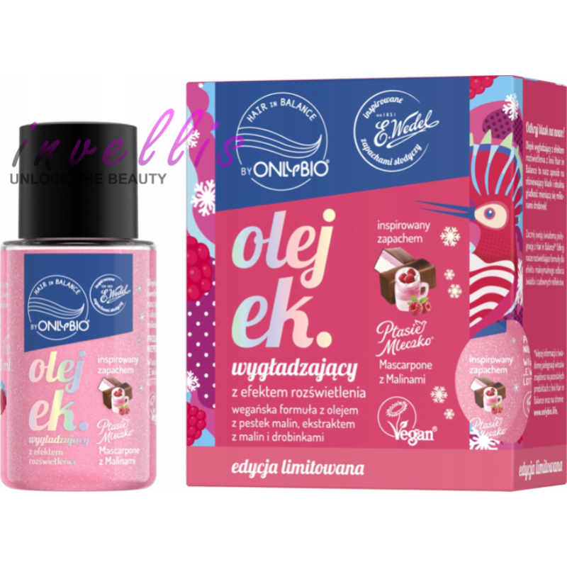 ONLYBIO WEDEL SMOOTHING OIL INSPIRED BY THE SCENT OF PTASIE MLECZKO MASCARPONE WITH RASPBERRIES 20ML
