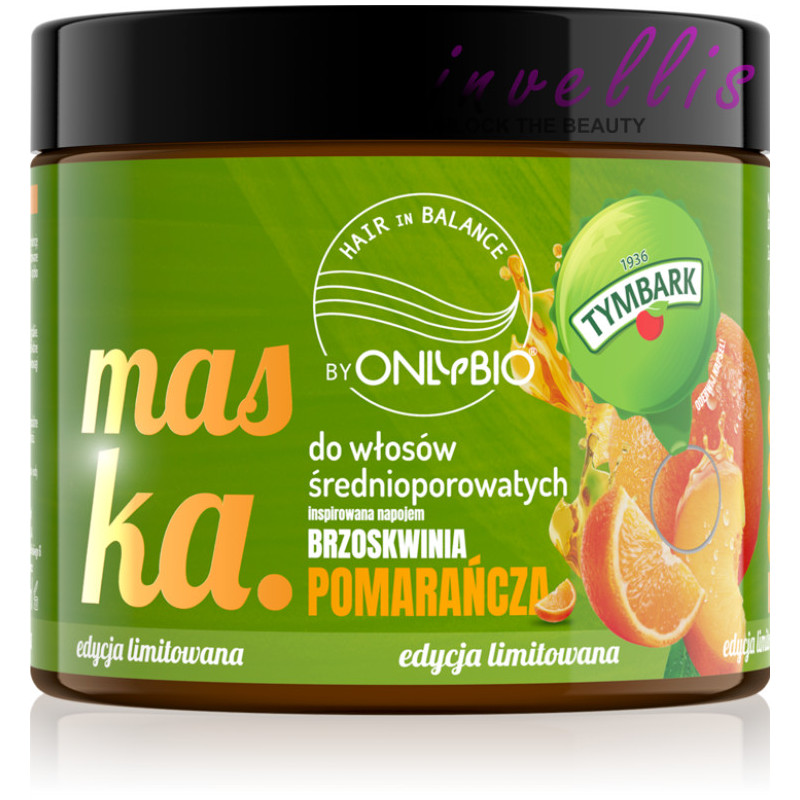 ONLYBIO MASKA DO WLOSOW SREDNIO POROWATYCH POMARANCZA BRZOSKWINIA 400ML