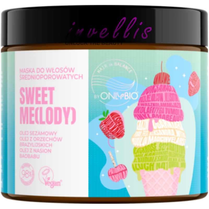 ONLYBIO SWEET MELODY HAIR MASK FOR MEDIUM POROSITY HAIR 400ML