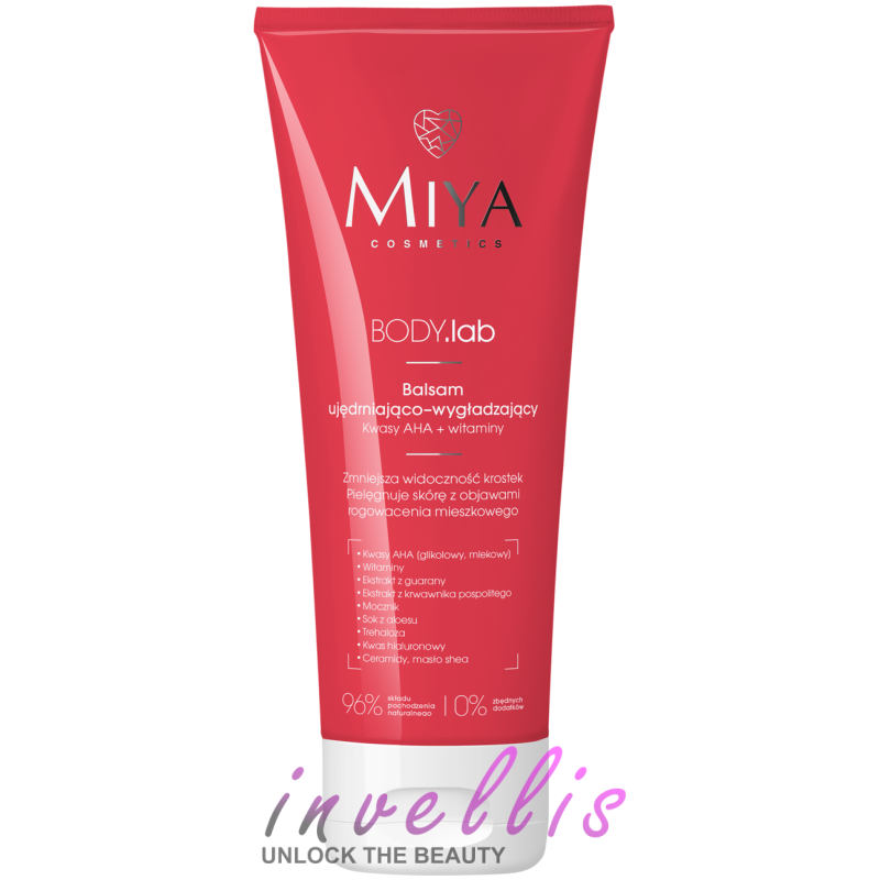 MIYA BODY LAB BALSAM DO CIALA UJEDRNIAJACO-WYGLADZAJACY KWASY AHA + WITAMINY 200ML