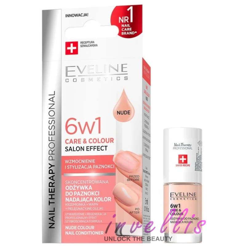 EVELINE NAIL THERAPY PROFESIONAL ODZYWKA DO PAZNOKCI 6W1 CARE AND COLOUR NUDE 5ML