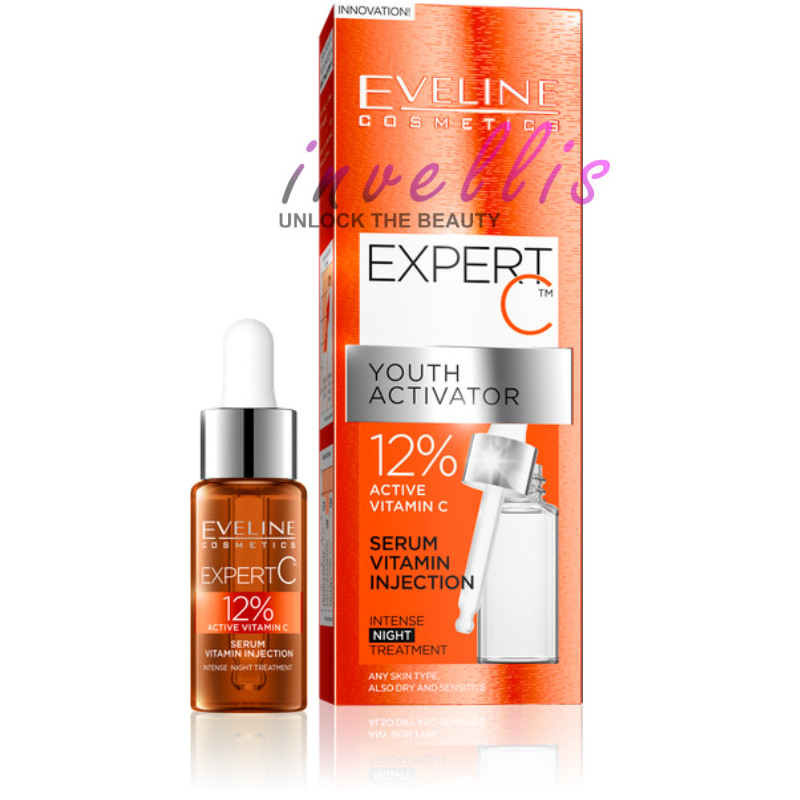 EVELINE COSMETICS EXPERT C SERUM ZASTRZYK WITAMINOWY NA NOC 18ML