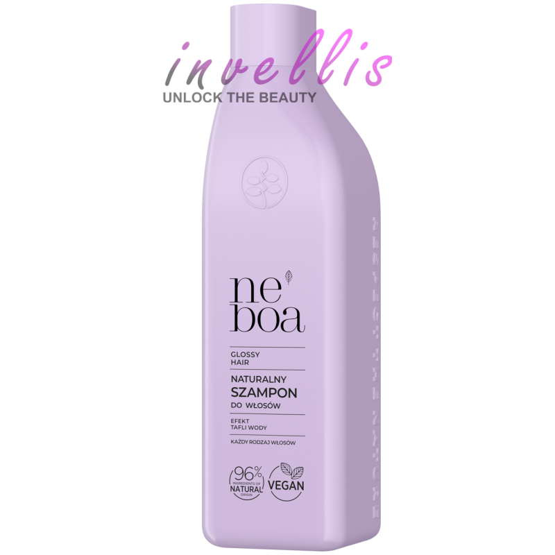 NEBOA GLOSSY HAIR NATURALNY SZAMPON DO WLOSOW EFEKT TAFLI WODY KAZDY RODZAJ WLOSOW 300ML