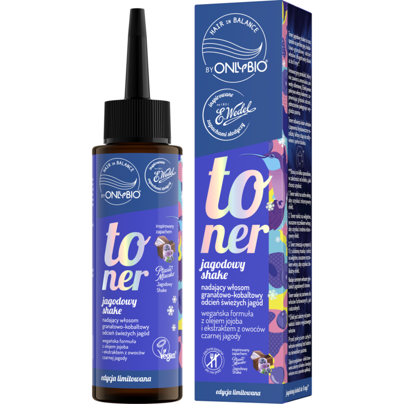 ONLYBIO WEDEL TONER JAGODOWY SHAKE INSPIROWANY ZAPACHEM Z PTASIEGO MLECZKA JAGODOWY SHAKE 100ML