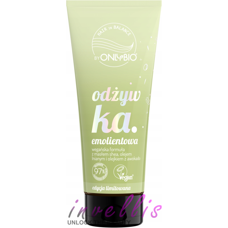 ONLYBIO PISTACHIO EMOLLIENT CONDITIONER SHEA BUTTER FLAXSEED OIL AVOCADO 200ML