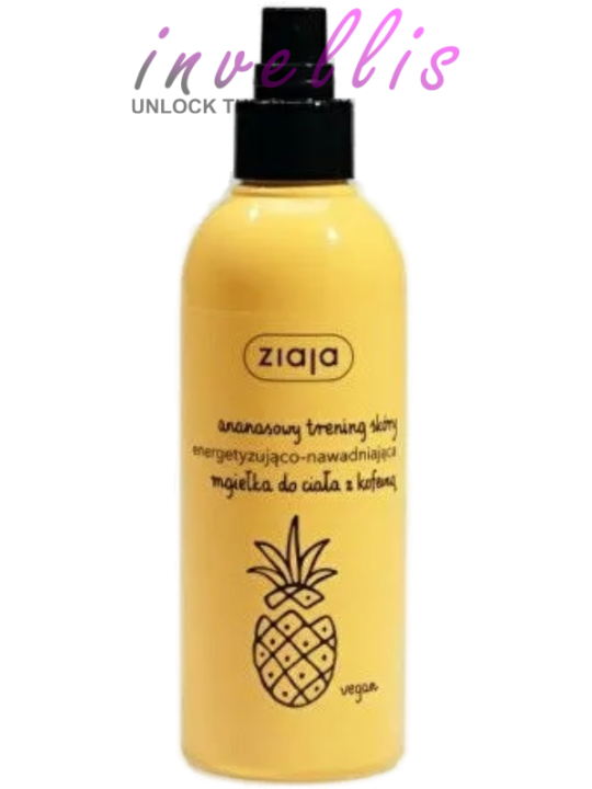 ZIAJA PINEAPPLE SKIN WORKOUT ENERGISING & HYDRATING BODY MIST WITH CAFFEINE 200ML