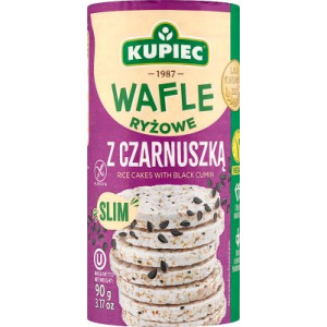 KUPIEC WAFLE RYZOWE Z CZARNUSZKA 90G