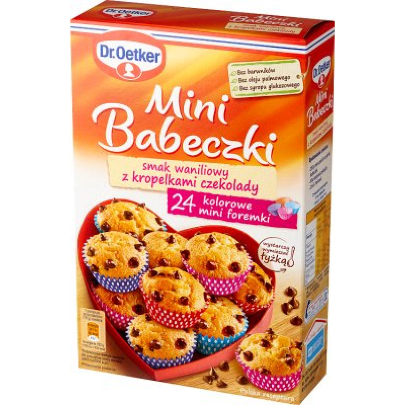 DR OETKER BABECZKI WANILIOWE Z KROPELKAMI CZEKOLADY 250G
