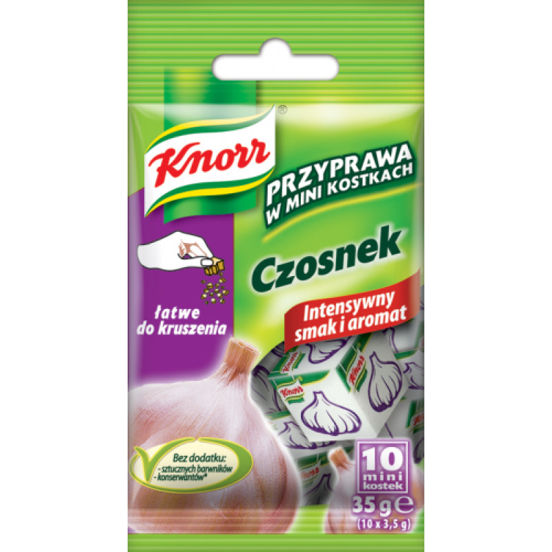 KNORR PRZYPRAWA MINI KOSTKA CZOSNEK 10X3.5G