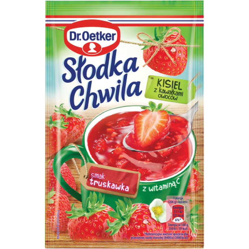 DR OETKER KISIEL SLODKA CHWILA TRUSKAWKOWY Z OWOCAMI 31.5G