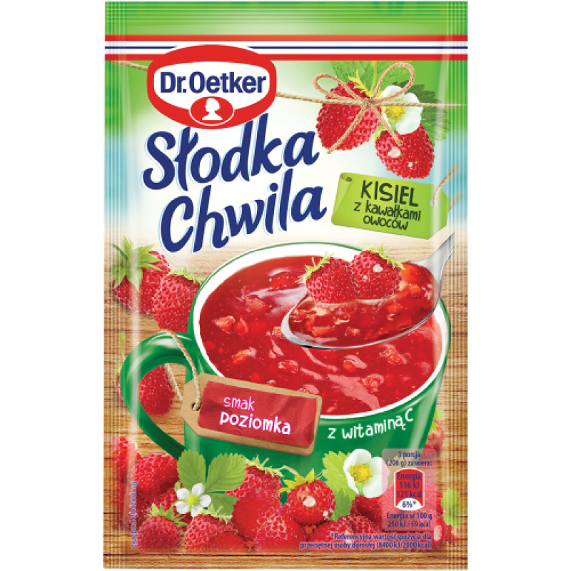 DR OETKER KISIEL SLODKA CHWILA POZIOMKA Z OWOCAMI 31.5G