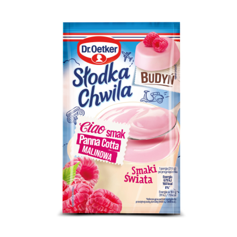 DR OETKER BUDYN SLODKA CHWILA PANNA COTTA MALINOWA 43G