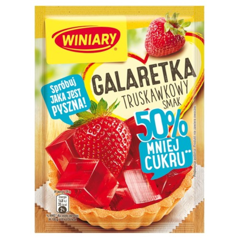 WINIARY GALARETKA TRUSKAWKOWA 50% MNIEJ CUKRU 39G