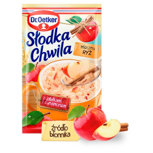DR OETKER MLECZNY RYZ SLODKA CHWILA JABLKO CYNAMON 58G