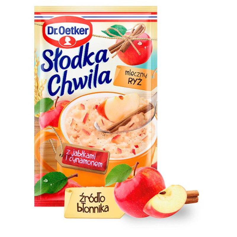 DR OETKER MLECZNY RYZ SLODKA CHWILA JABLKO CYNAMON 58G