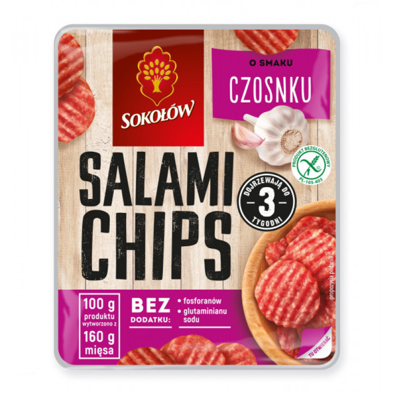 SOKOLOW SALAMI CHIPS CZOSNKOWE 60G